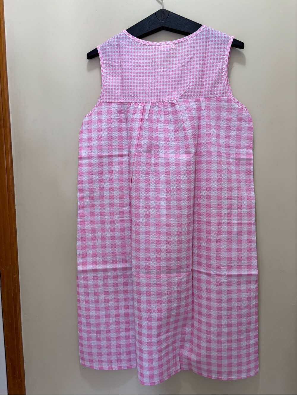Pink Checkered Women’s Pajama Dress-Large - Picture 8 of 11